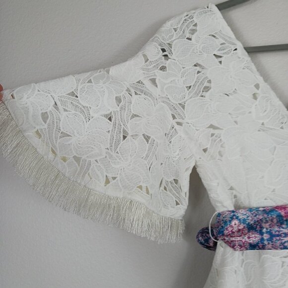 NEW Sachin & Babi Anthropologie White Lace Maxi Dress Women's Size 4 v-neck - Picture 9 of 13